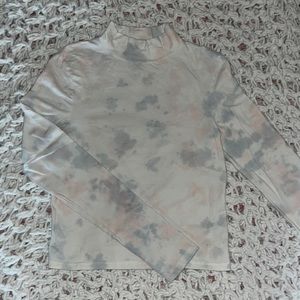 Wild Fable S pastel watercolor mock neck crop top